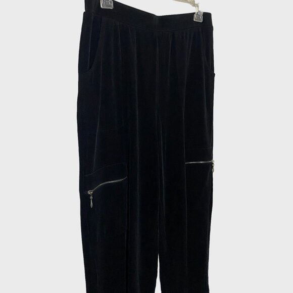 Chico's Travelers Comfort Fit Wide-Leg Black Zipper Pocket Pants Women's Size 2 - Picture 4 of 9